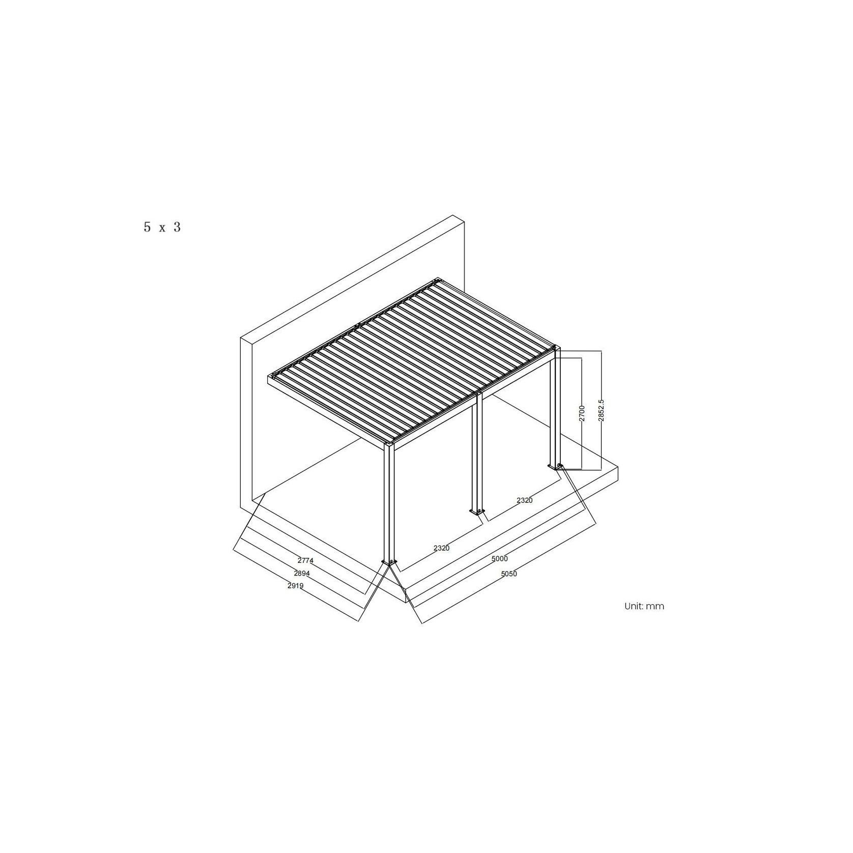 Baltic Motorised Wall Mounted Louvre Roof Aluminium Pergola gallery detail image