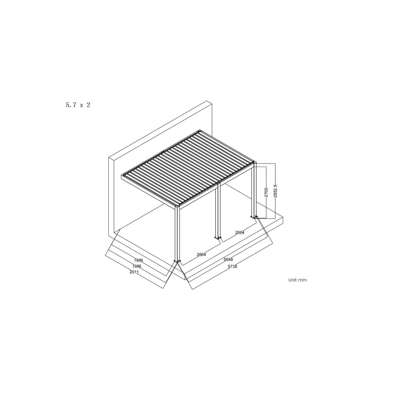 Baltic Motorised Wall Mounted Louvre Roof Aluminium Pergola gallery detail image