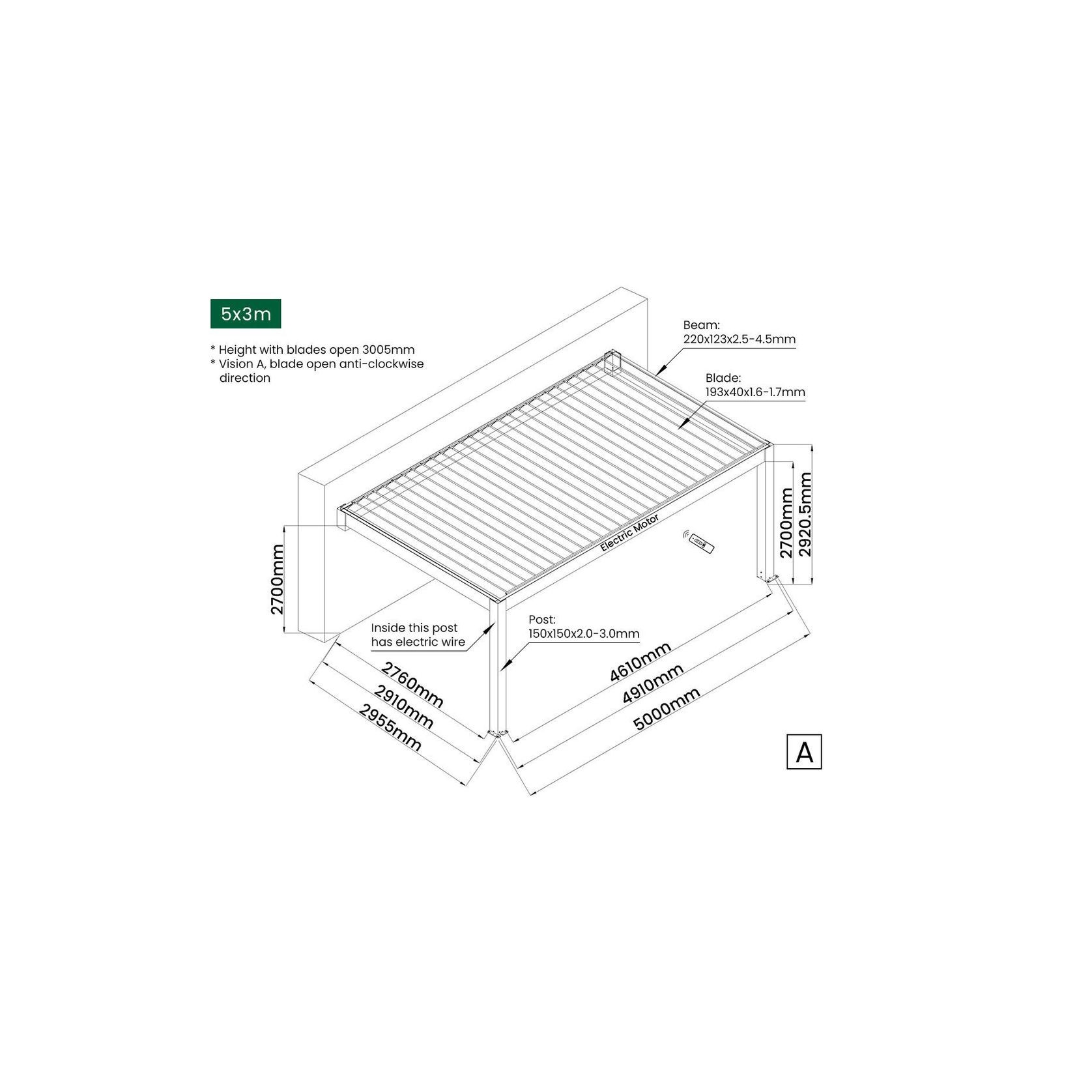 Tasman Motorised Wall Mounted Louvre Roof gallery detail image