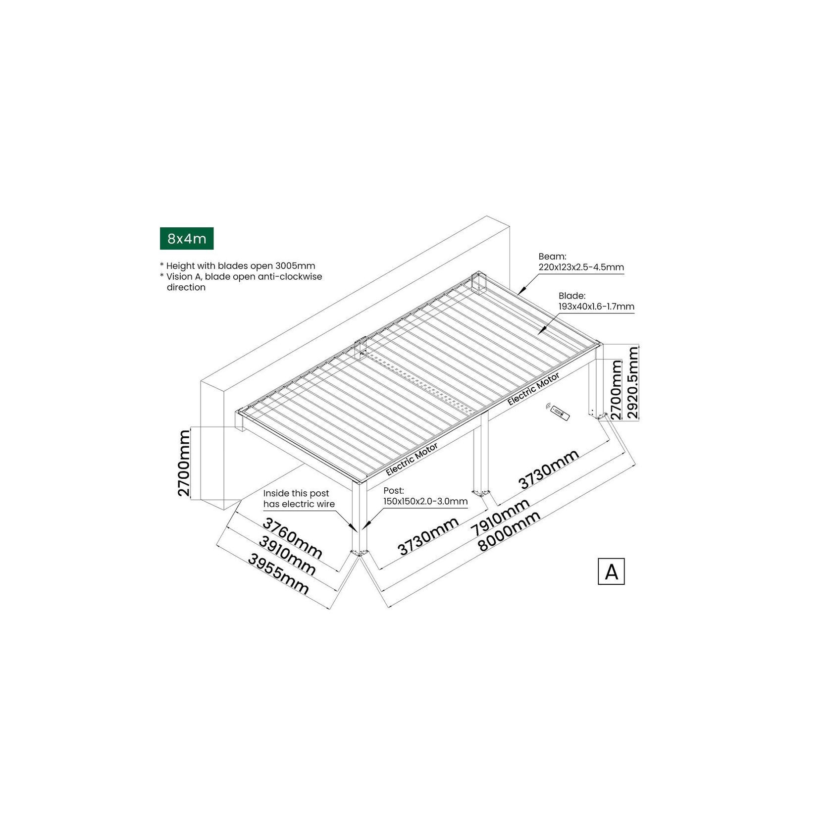 Tasman Motorised Wall Mounted Louvre Roof gallery detail image