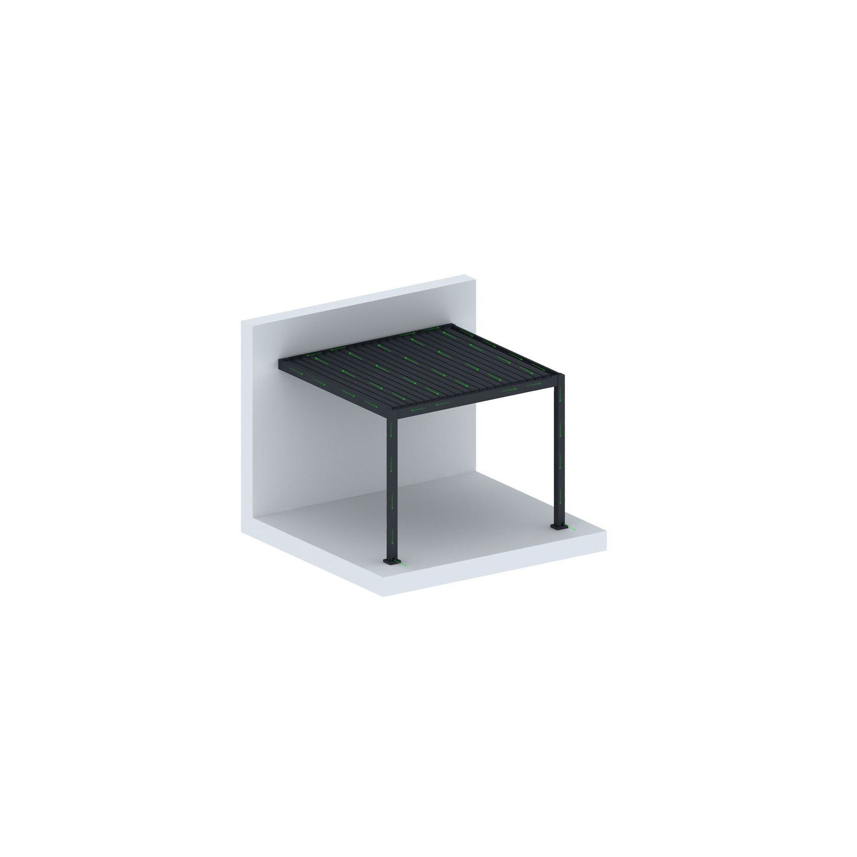 Baltic Manual Wall Mounted Louvre Roof Aluminium Pergola gallery detail image