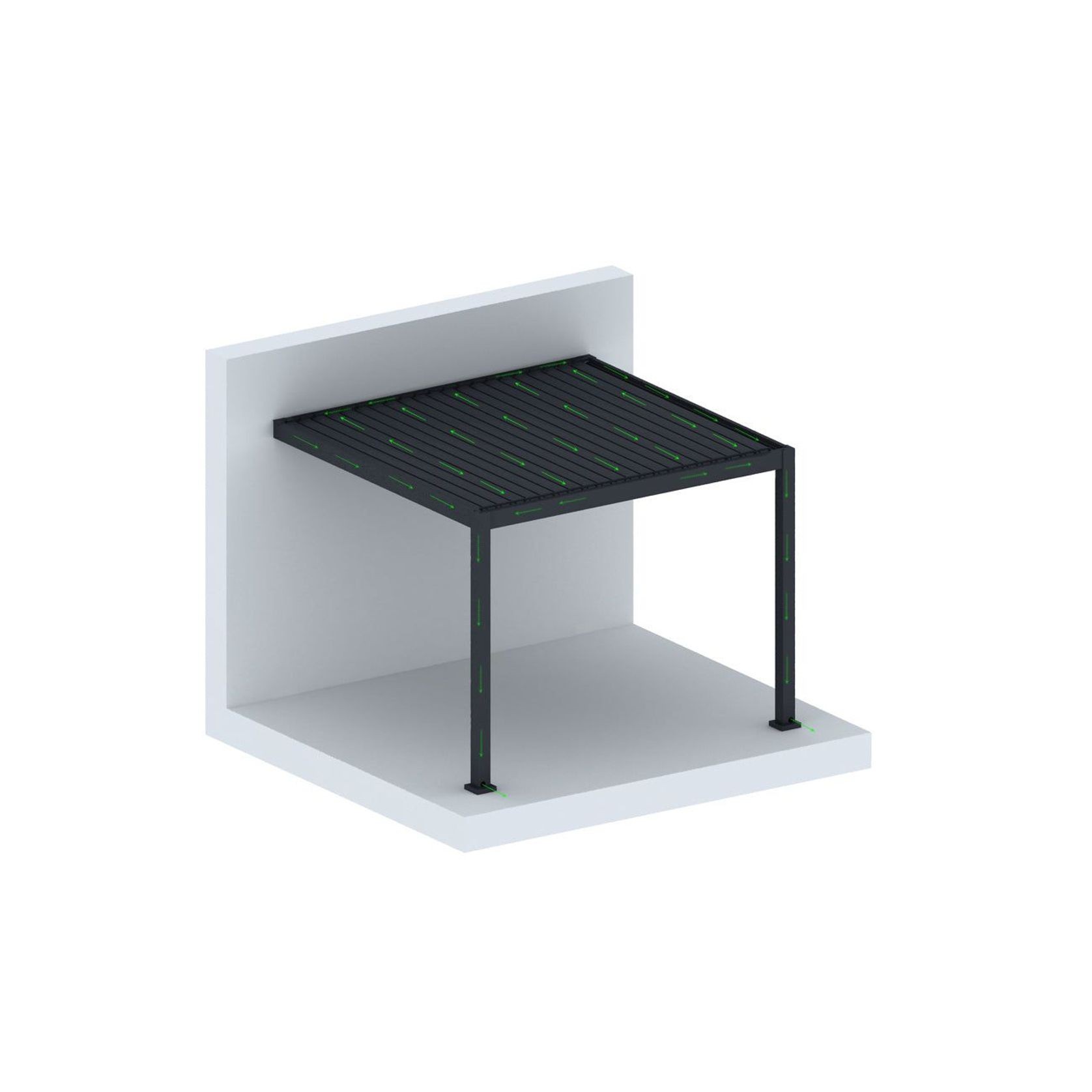 Baltic Manual Wall Mounted Louvre Roof Aluminium Pergola gallery detail image