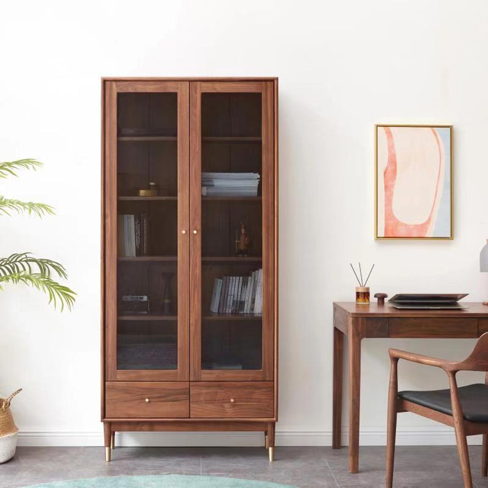 Walnut Display/Book Cabinet gallery detail image