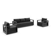 Wanaka 3-Seater Lounge Set - Charcoal gallery detail image