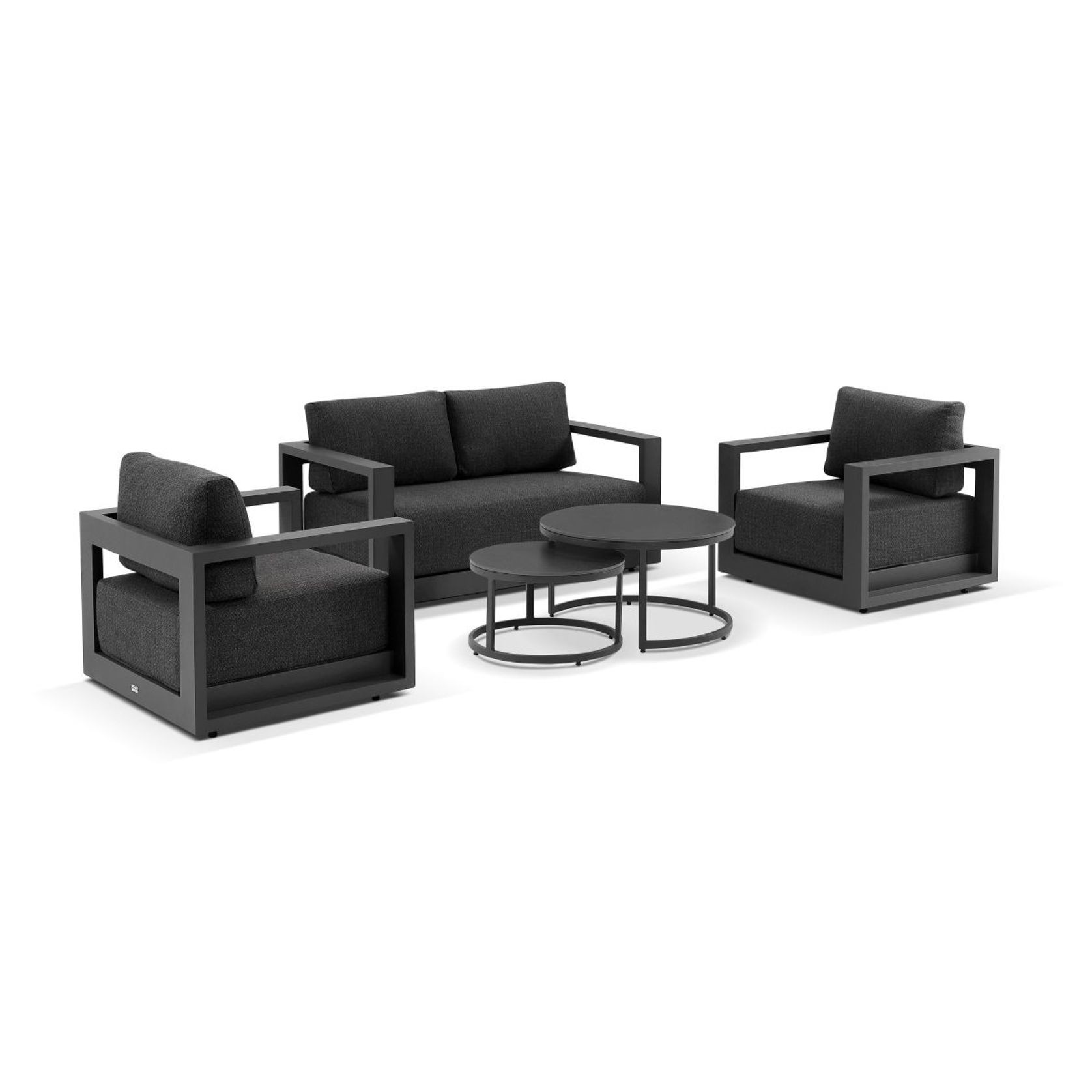 Wanaka 2-Seater Lounge Set - Charcoal gallery detail image