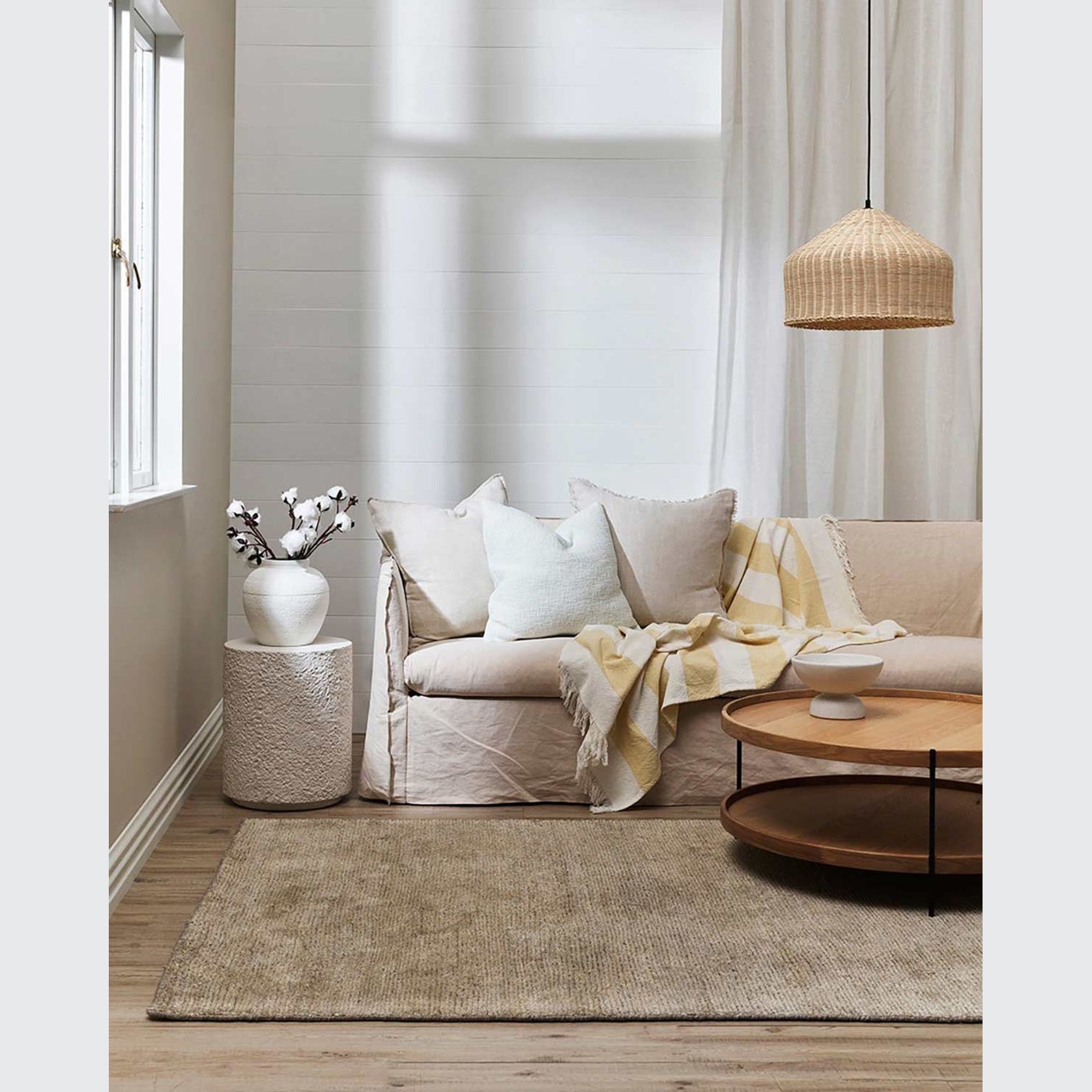 Baya Anchorage Floor Rug - Stone | Four Sizes gallery detail image