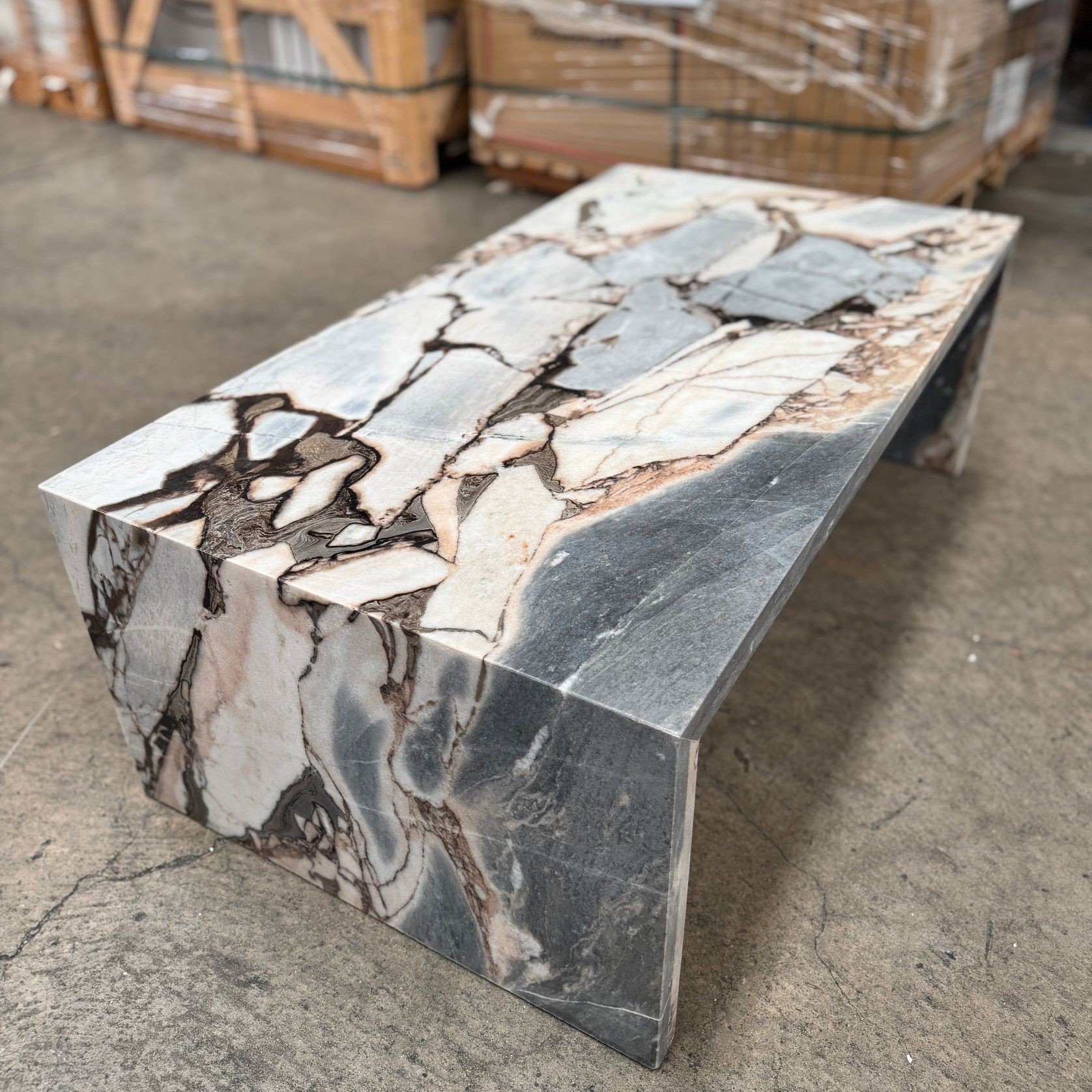 Waterfall Coffee Table - Milky Blue Marble gallery detail image