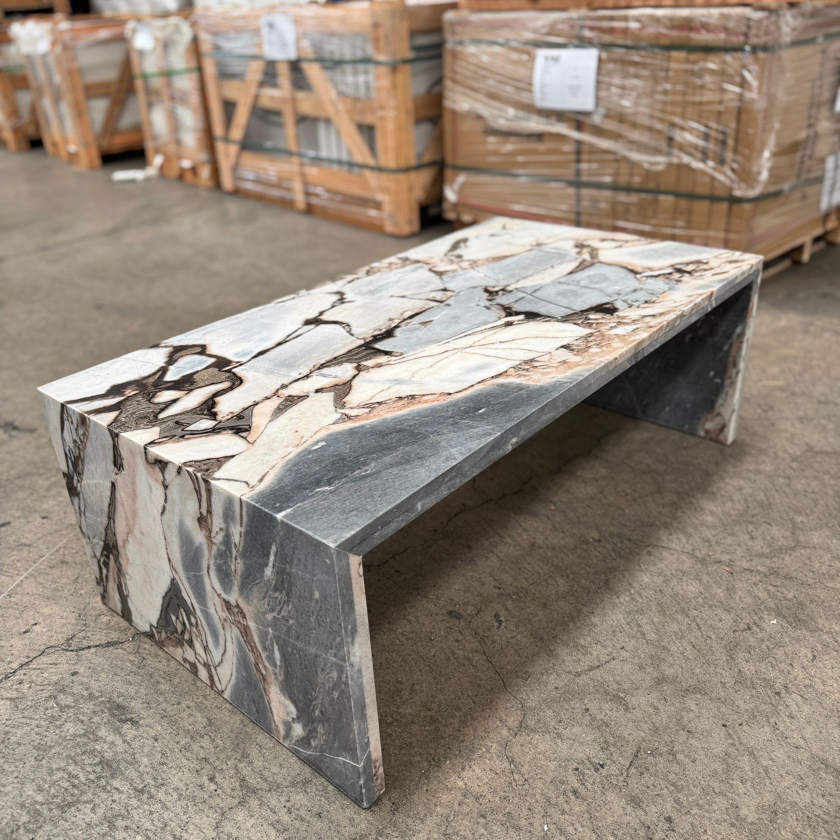 Waterfall Coffee Table - Milky Blue Marble gallery detail image