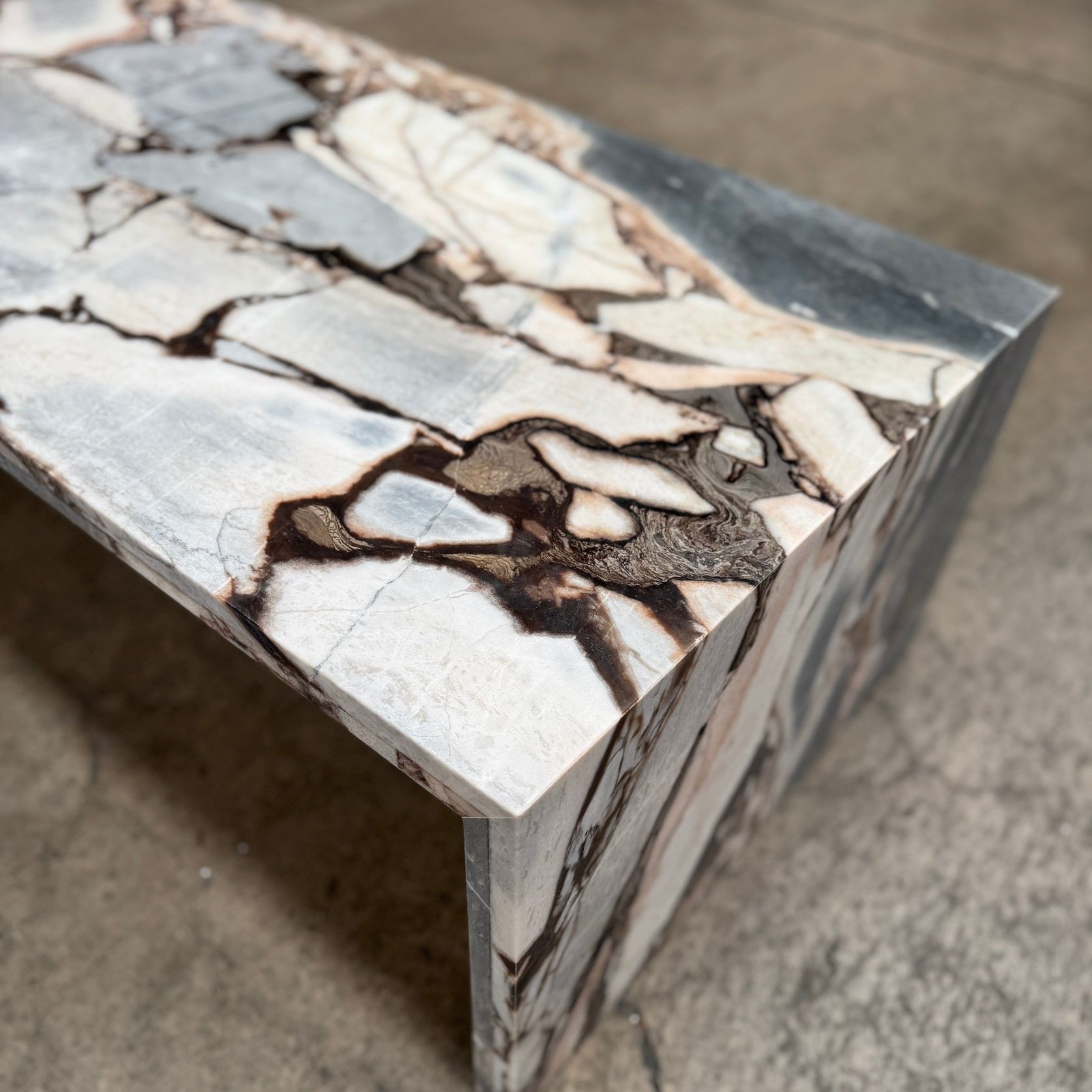 Waterfall Coffee Table - Milky Blue Marble gallery detail image
