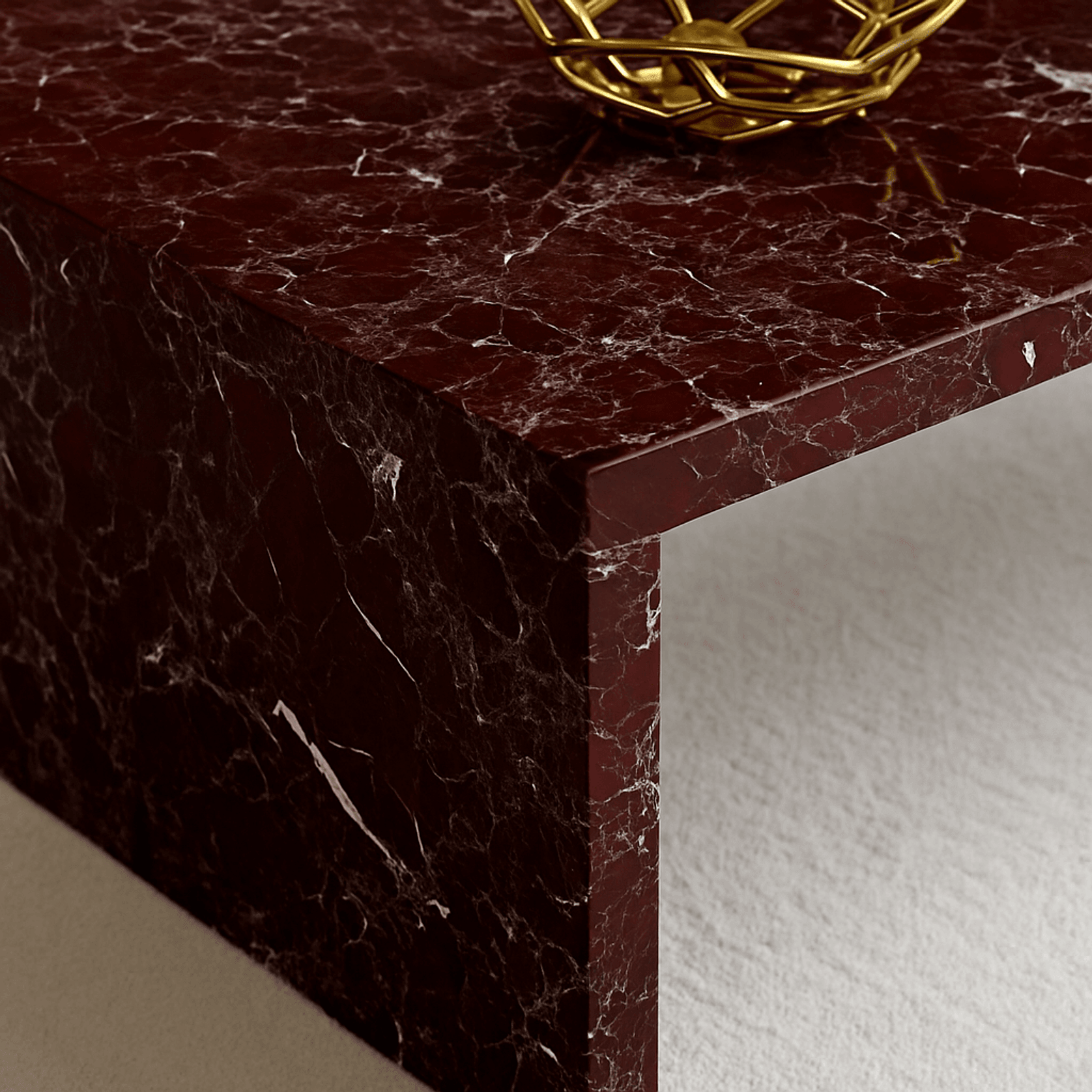 Waterfall Coffee Table - Rosso Levanto Marble gallery detail image