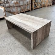 Waterfall Coffee Table - Veincut Silver Travertine gallery detail image