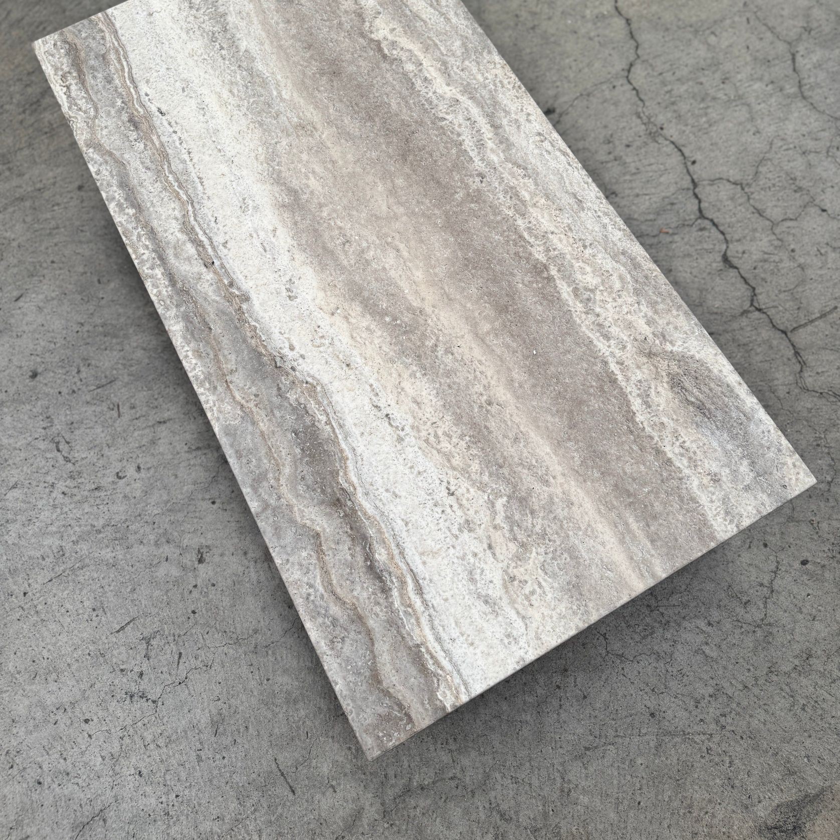 Waterfall Coffee Table - Veincut Silver Travertine gallery detail image