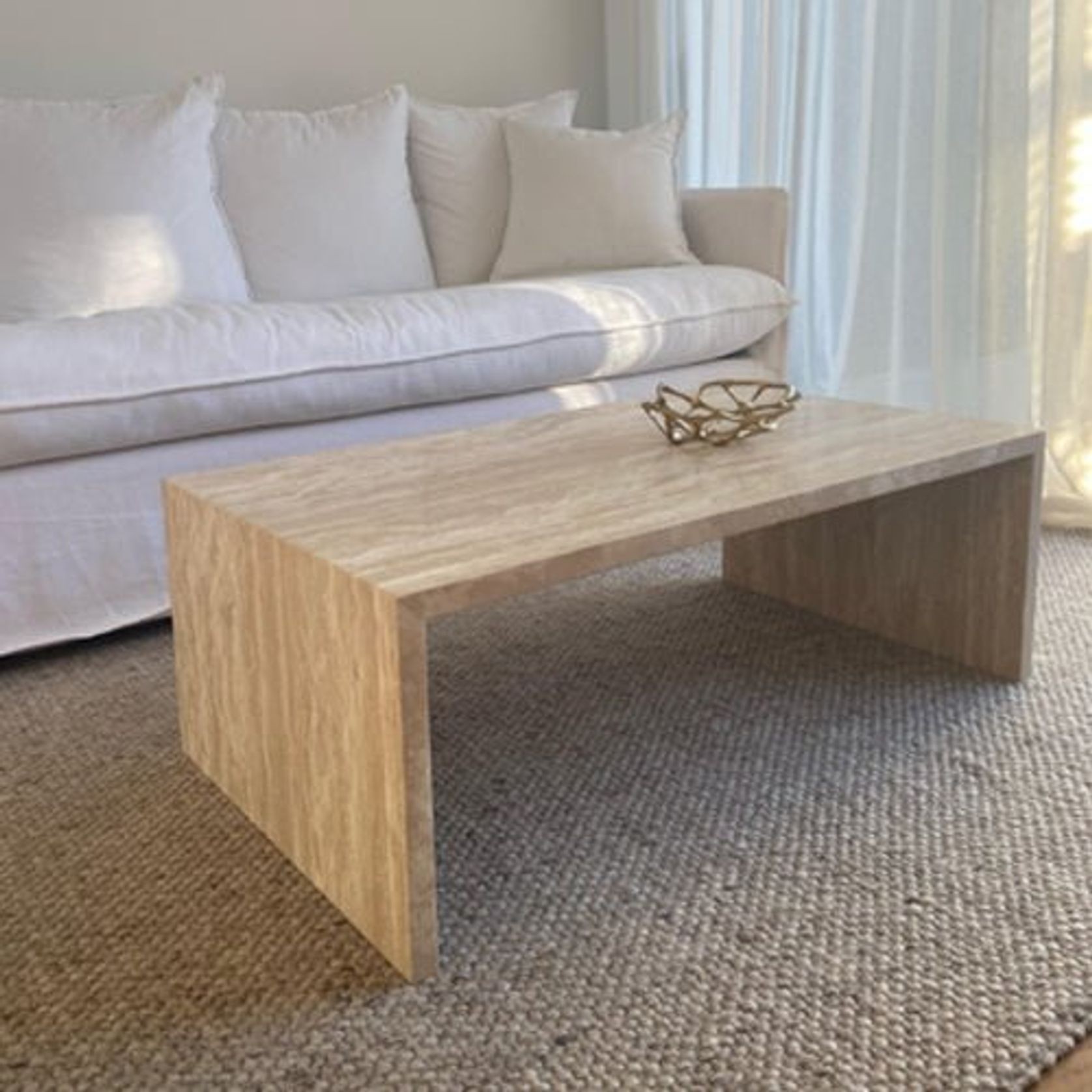 Waterfall Coffee Table - Vein Cut Travertine gallery detail image