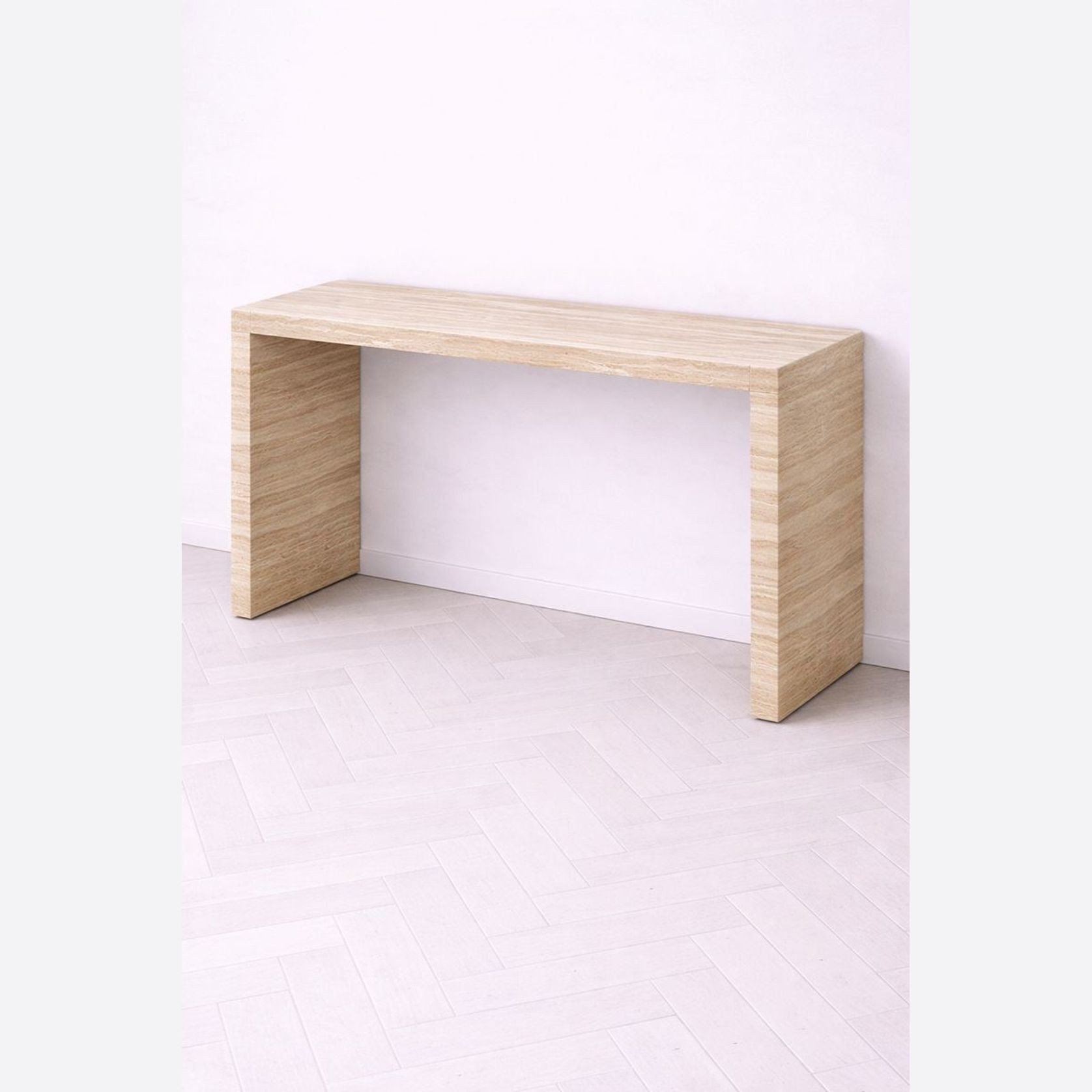 Waterfall Hallway Console - Veincut Travertine gallery detail image
