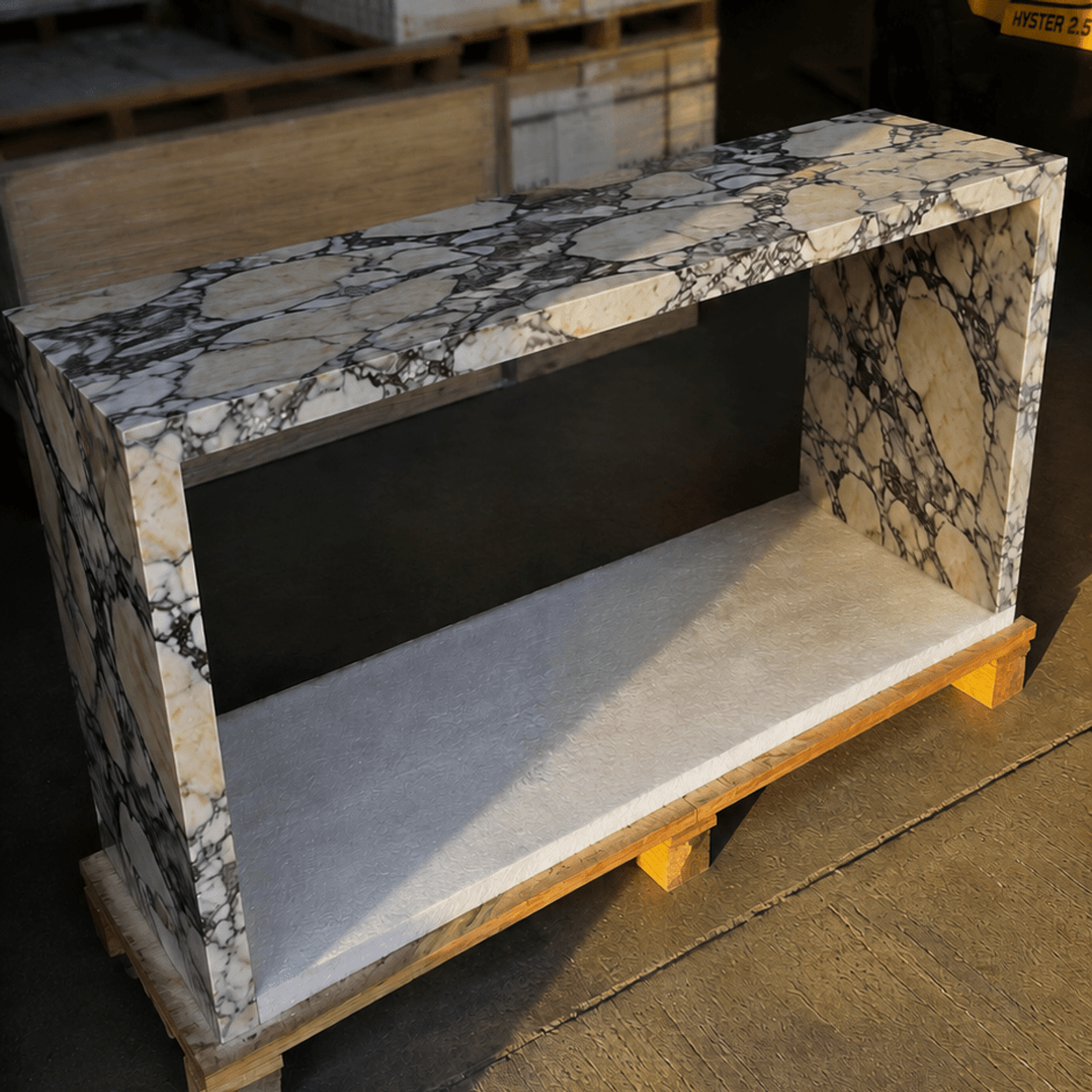 Waterfall Hallway Console - Viola Calacatta Marble gallery detail image