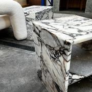 Waterfall Side Table - Milky Blue Marble gallery detail image