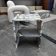 Waterfall Side Table - Milky Blue Marble gallery detail image