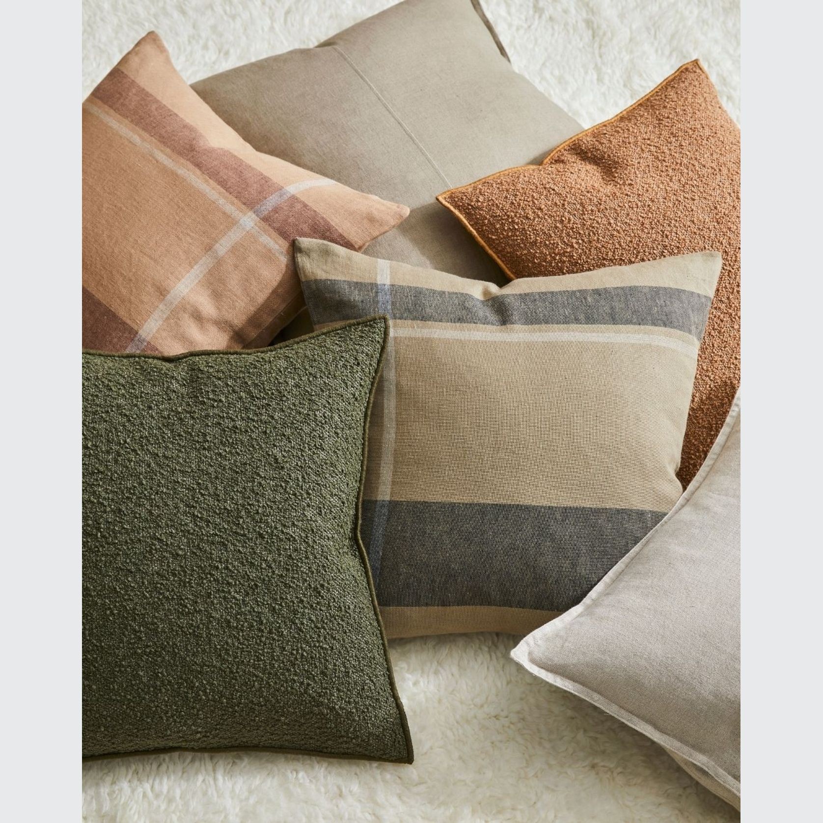 Weave Home Alberto Boucle Cushion - Olive | 50 x 50cm gallery detail image