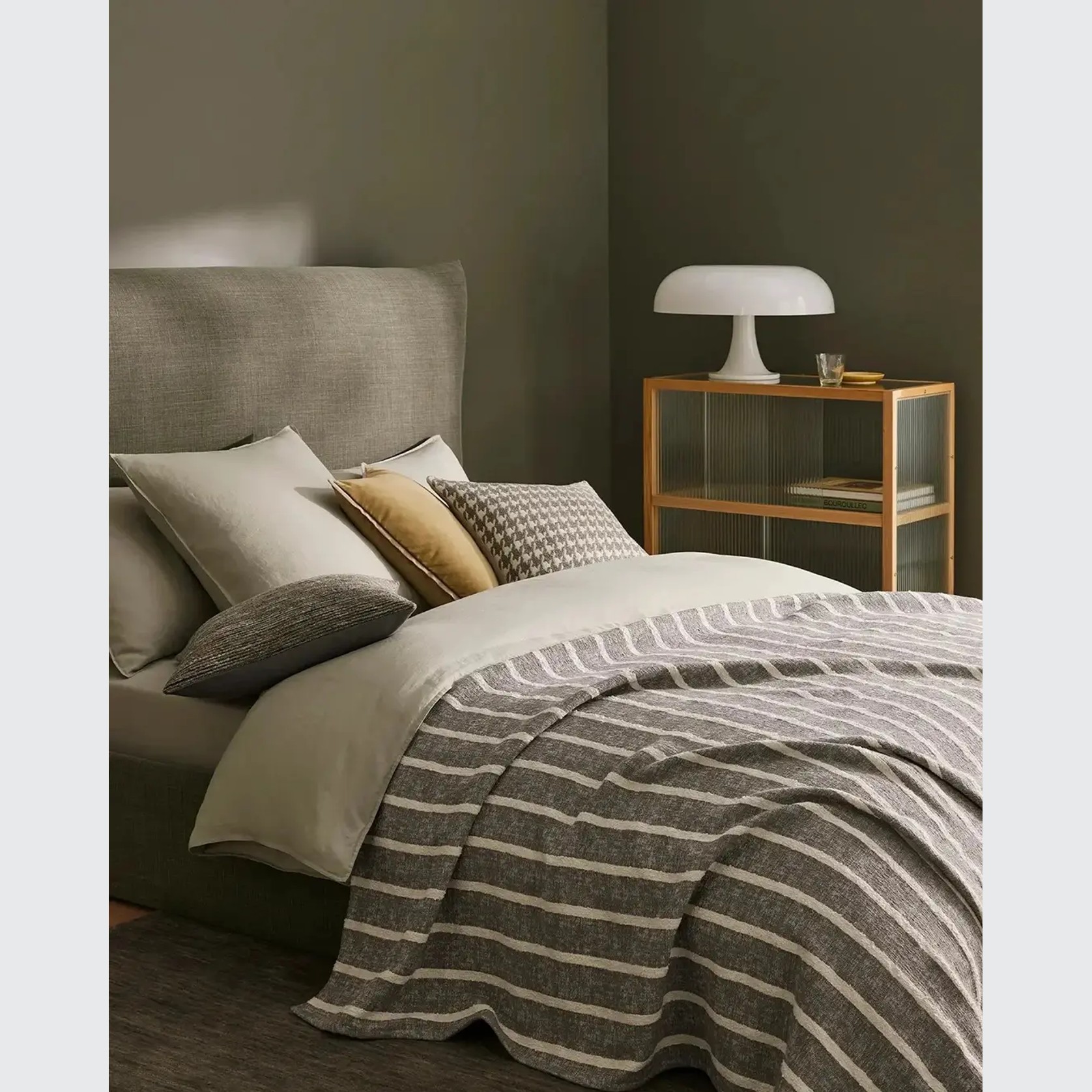 Ravello Linen Quilt Cover - Sage | Weave Home Bed Linen gallery detail image