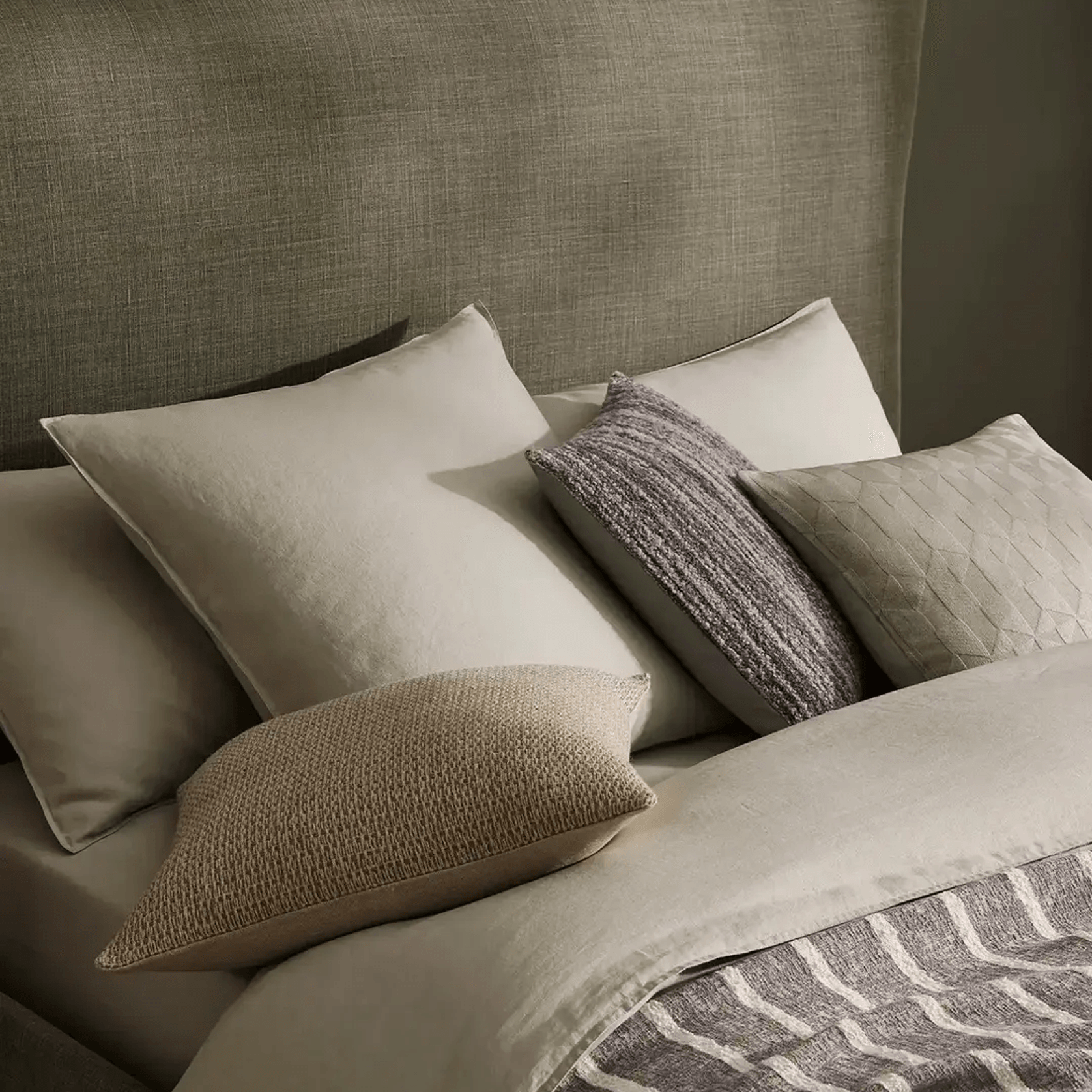 Ravello Linen Quilt Cover - Sage | Weave Home Bed Linen gallery detail image
