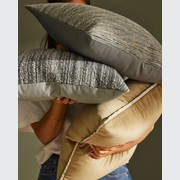 Weave Home Vista Cushion - Mineral | Chunky Linen/Wool Blend gallery detail image