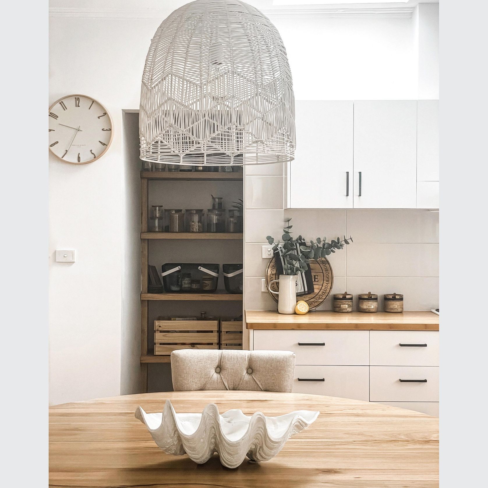 Whitewash Rattan Lace Pendant Light - Amalfi - 2 Sizes gallery detail image