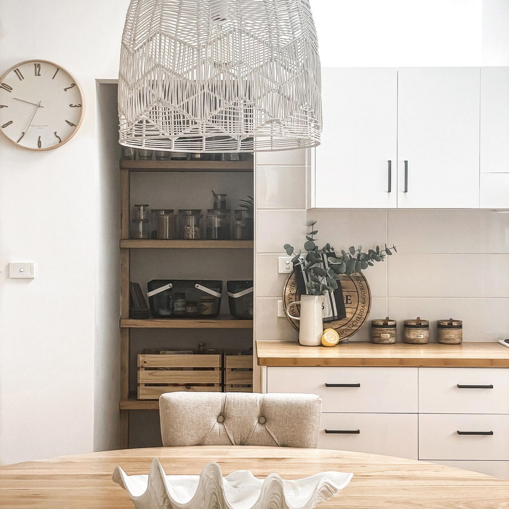 Whitewash Rattan Lace Pendant Light - Amalfi - 2 Sizes gallery detail image
