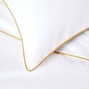 Plaza Collection White Quilt Cover Set - Gold Piping gallery detail image