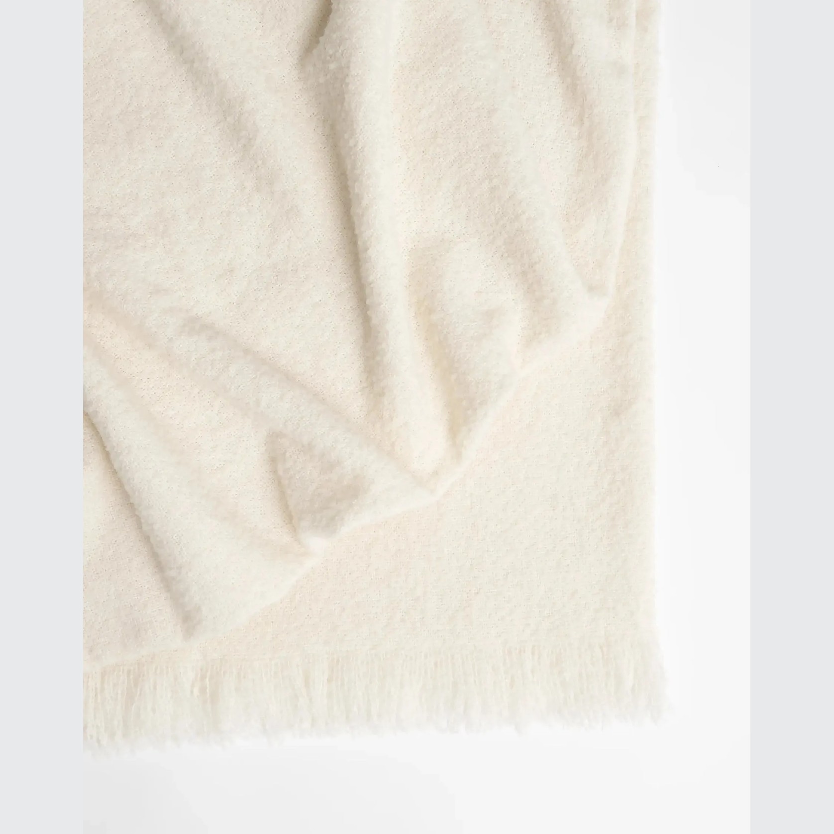 Weave Home Clive Wool Throw Blanket - Snow | NZ Made | Bouclé gallery detail image