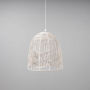 Whitewash Rattan Lace Pendant Light - Amalfi - 2 Sizes gallery detail image