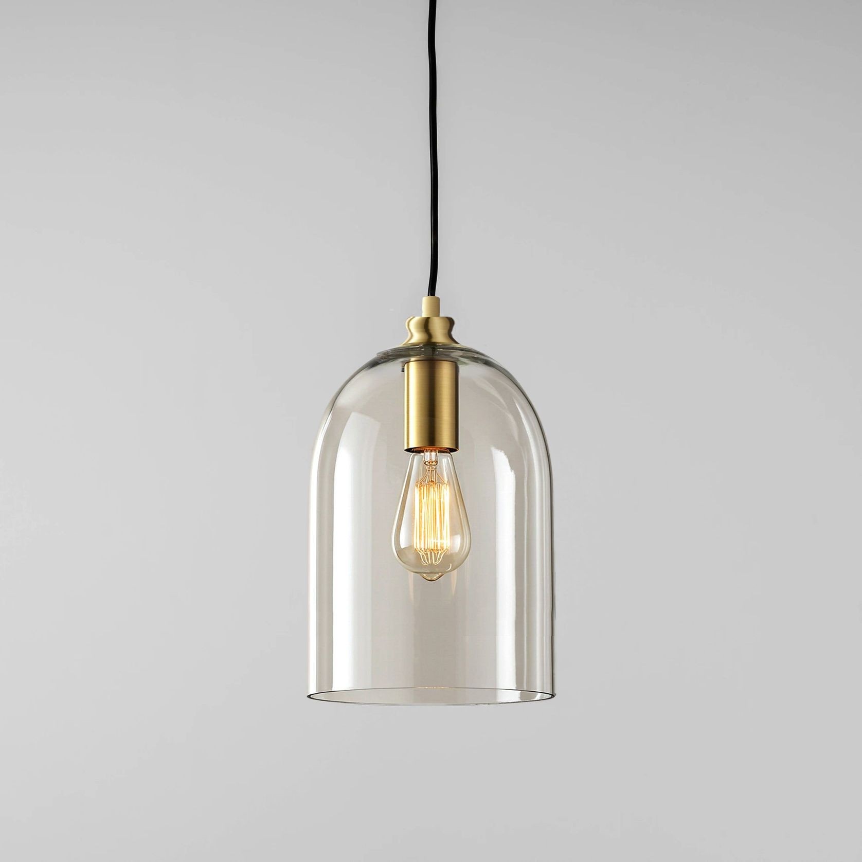 Willow Dome Glass Pendant Light - Gold gallery detail image