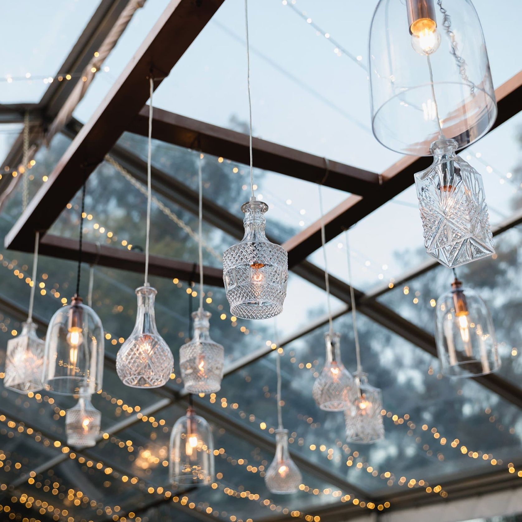 Wine Decanter Glass Pendant Light - Brandy gallery detail image