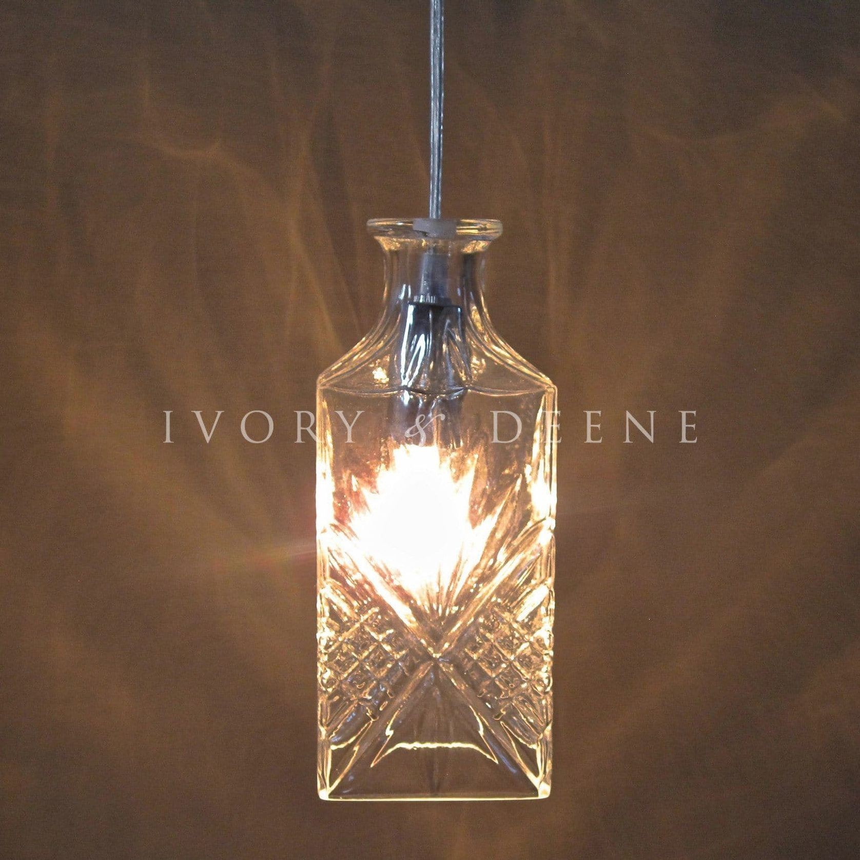 Wine Decanter Glass Pendant Light - Brandy gallery detail image