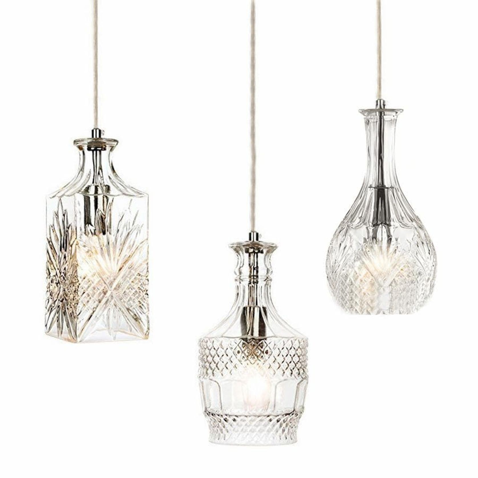 Wine Decanter Glass Pendant Light - Brandy gallery detail image