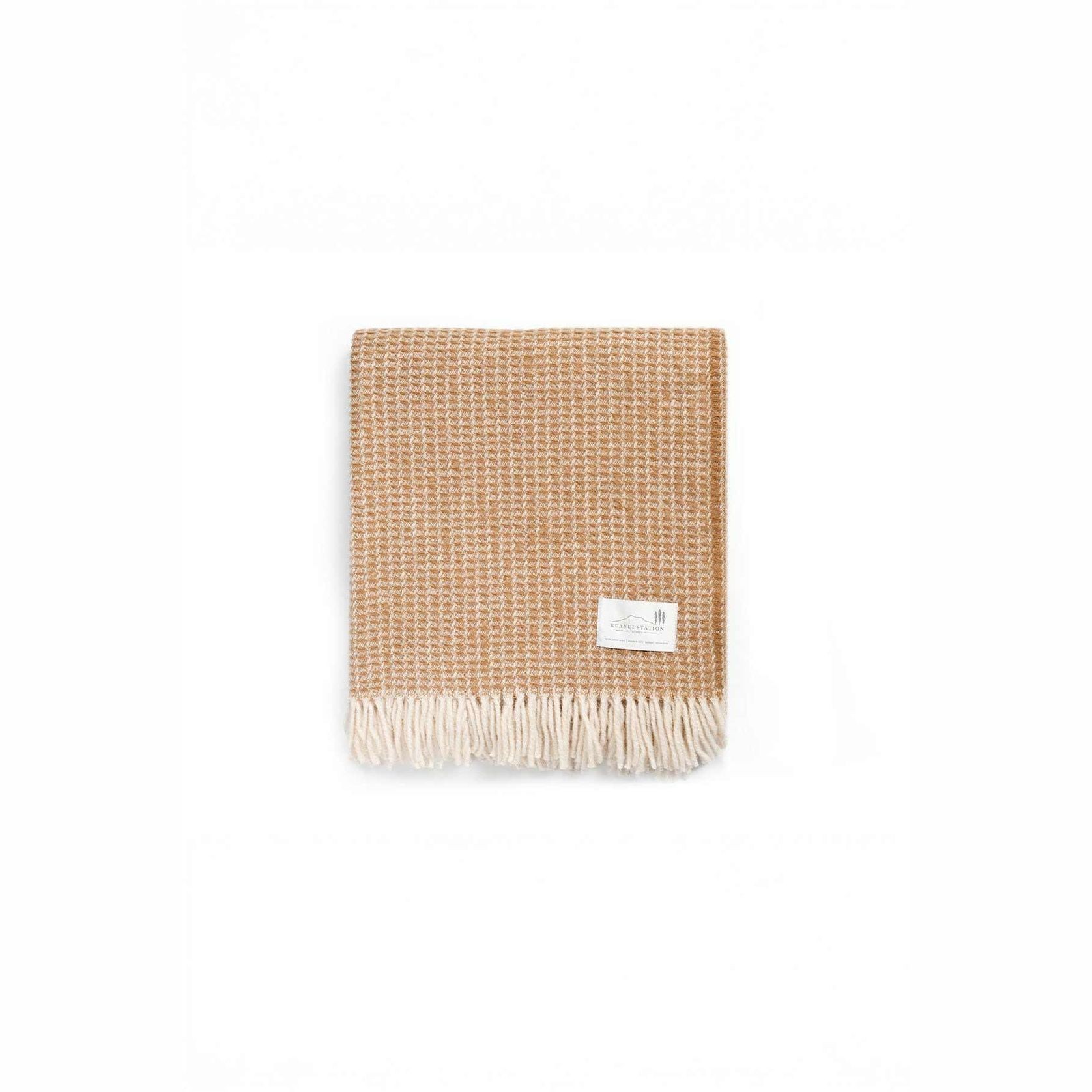 Ruanui Station Lambswool Waffle Throw - Winiata Wheat gallery detail image