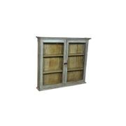 Original Wood and Glass Display Cabinet - Wide, Grey gallery detail image