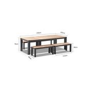 Balmoral 2.5m Teak Top Aluminium Table with Bench Seats gallery detail image