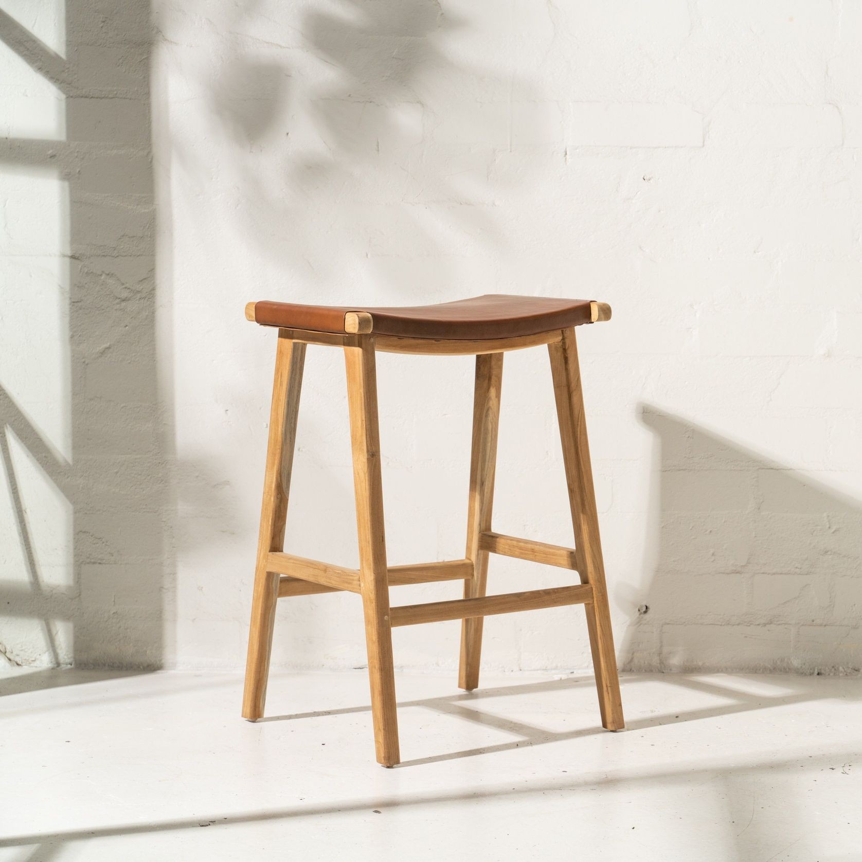 Yana Leather Barstool gallery detail image