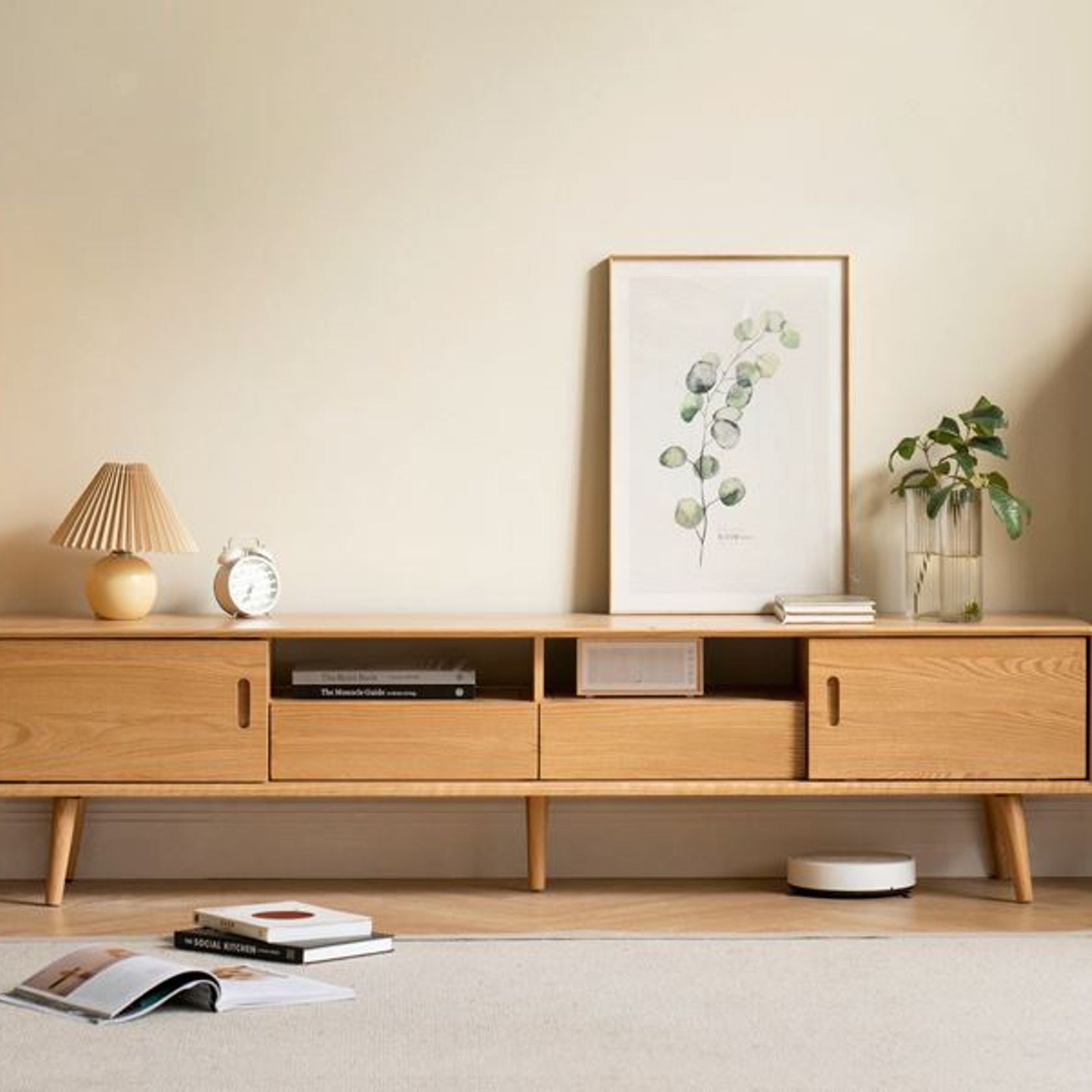 Yorko Natural Solid Oak TV unit gallery detail image