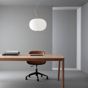 Luna LED Glass Pendant - Medium in Timber gallery detail image