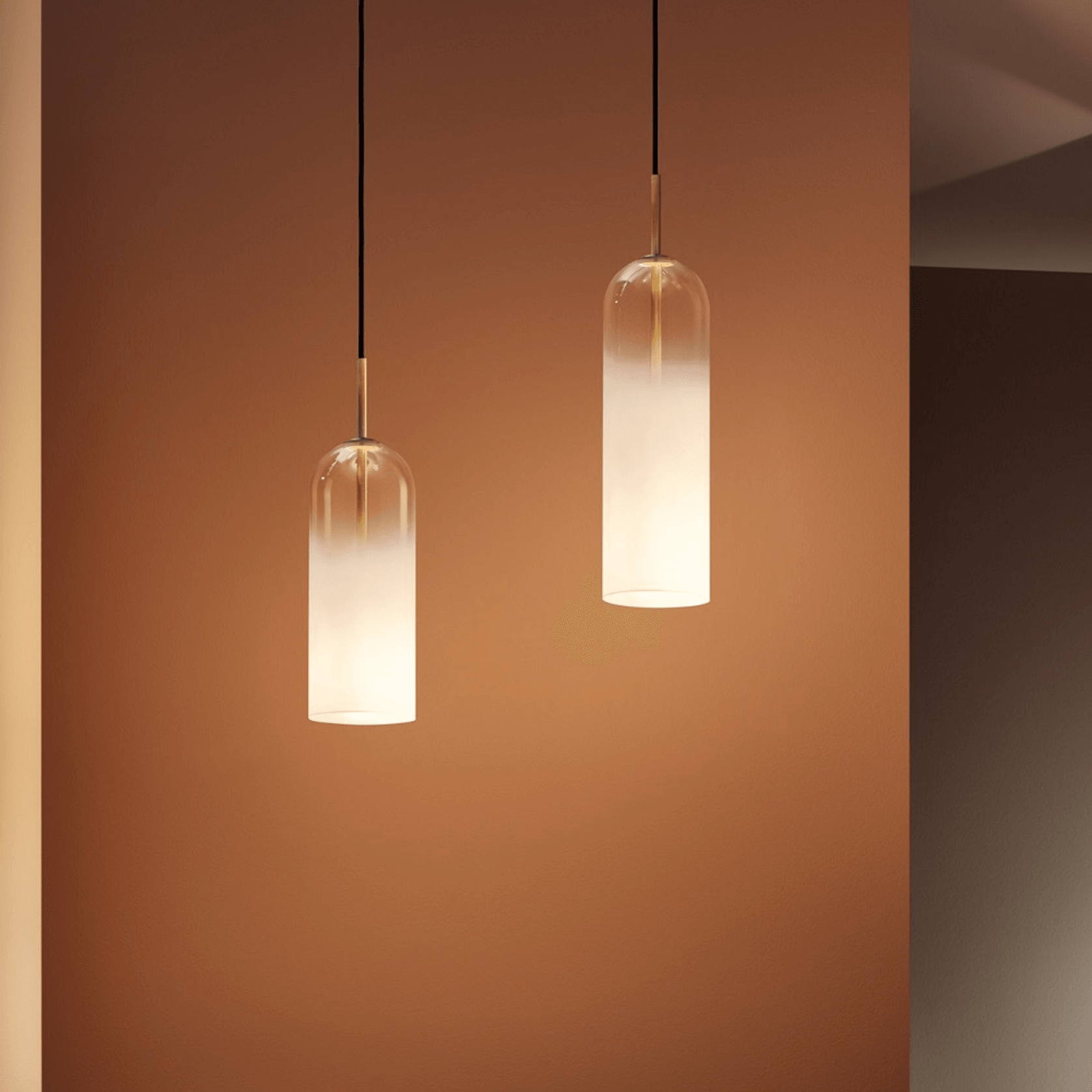 Ombre 1 Light Glass Pendant - Small in White gallery detail image