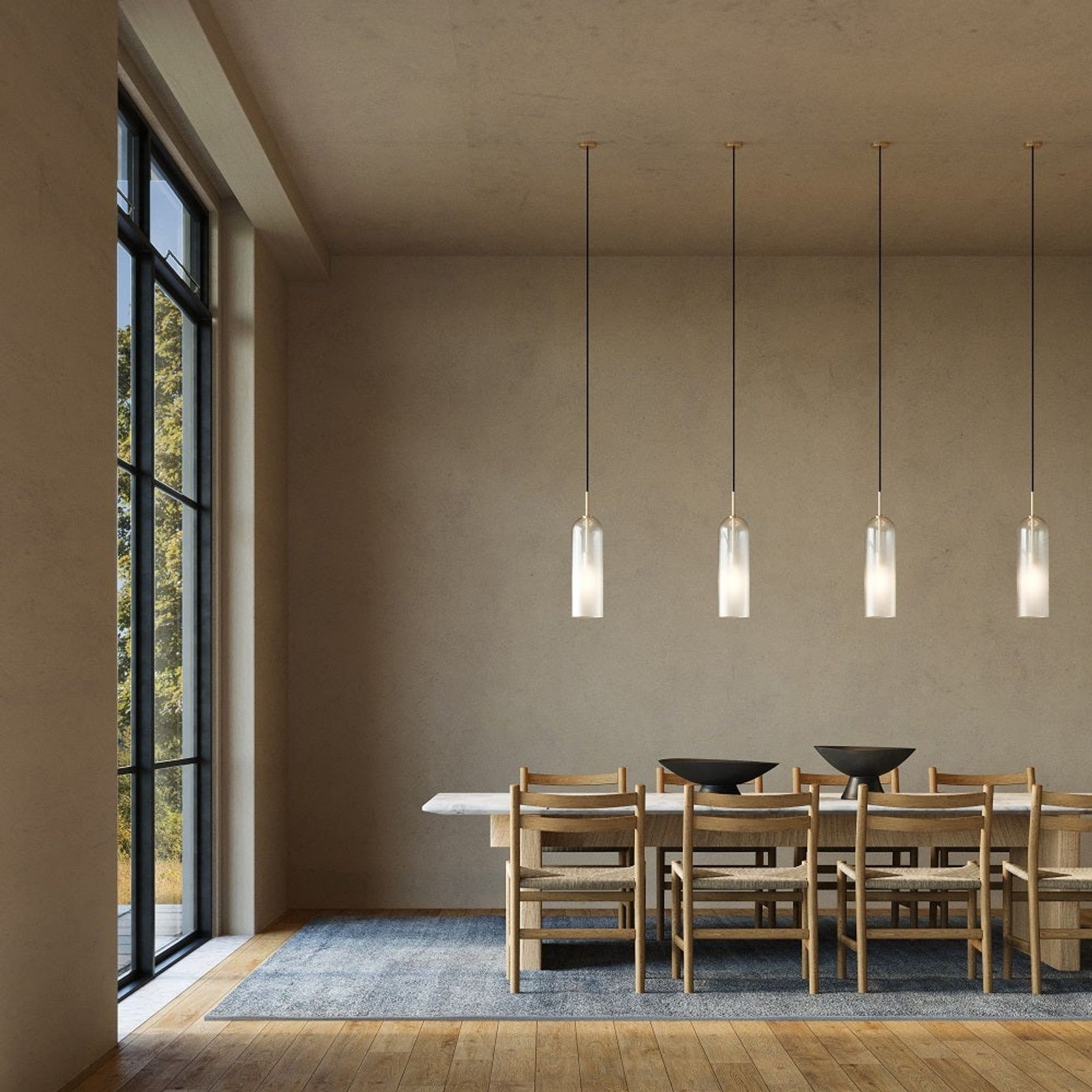 Ombre 1 Light Glass Pendant - Large in White gallery detail image