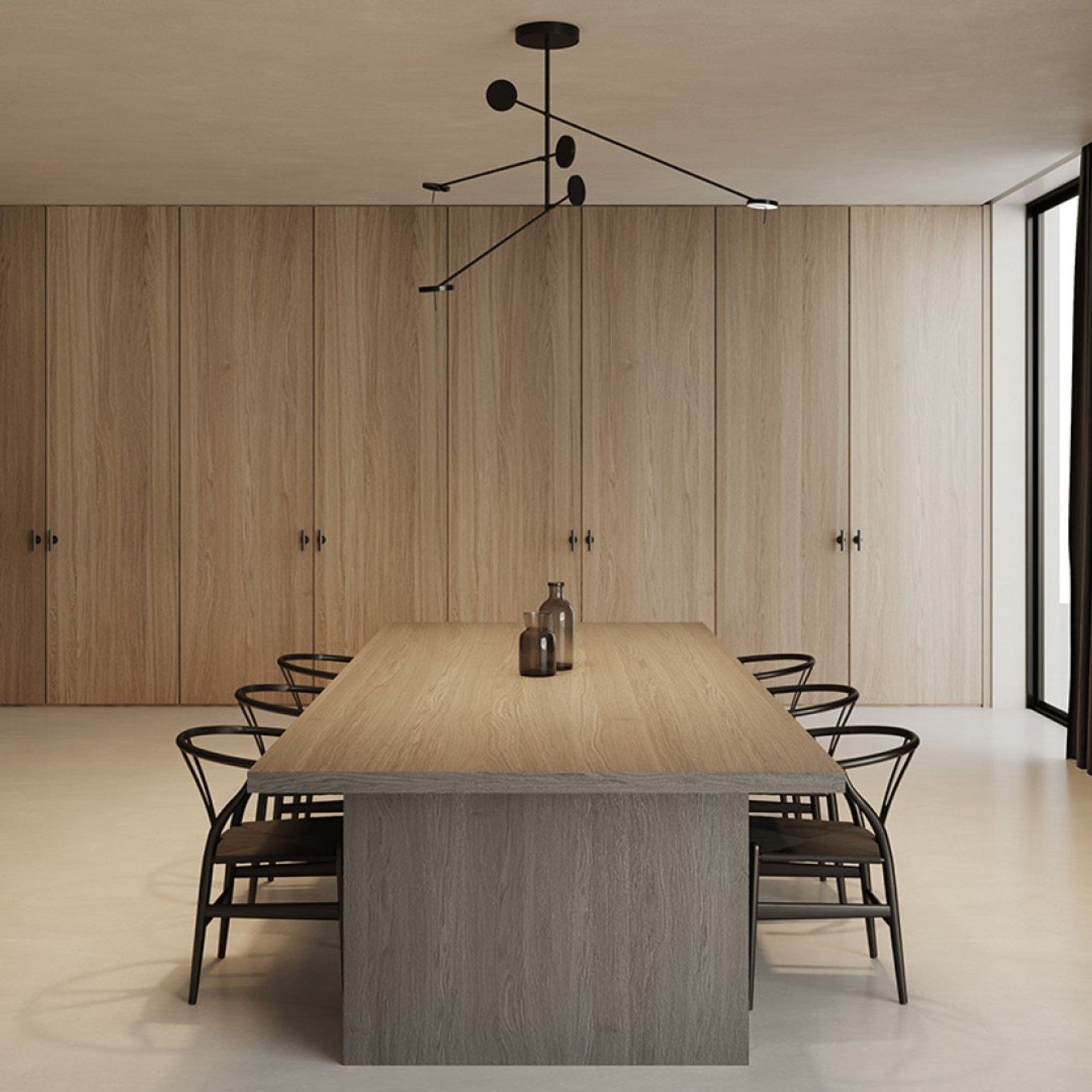 Rolla 3 Light Pendant in Matte Black gallery detail image