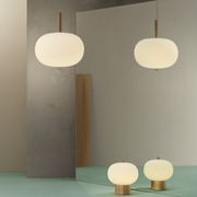 Luna LED Glass Pendant - Large in Ash gallery detail image