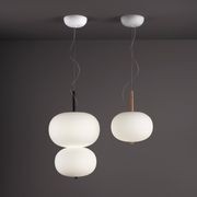Luna LED Glass Pendant - Large in Ash gallery detail image