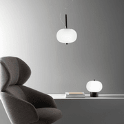 Luna LED Glass Pendant - Small in Ash gallery detail image