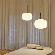 Luna LED Glass Pendant - Small in Ash gallery detail image