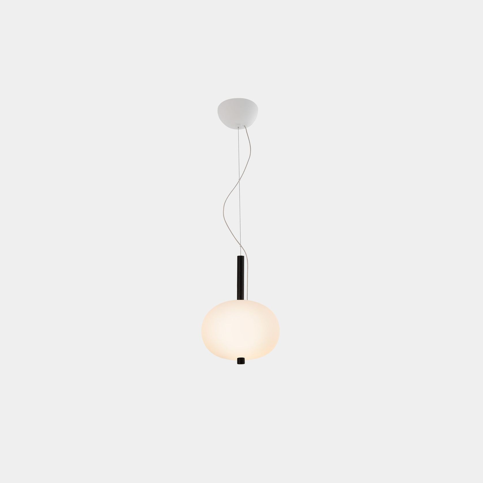 Luna LED Glass Pendant - Small in Ash gallery detail image