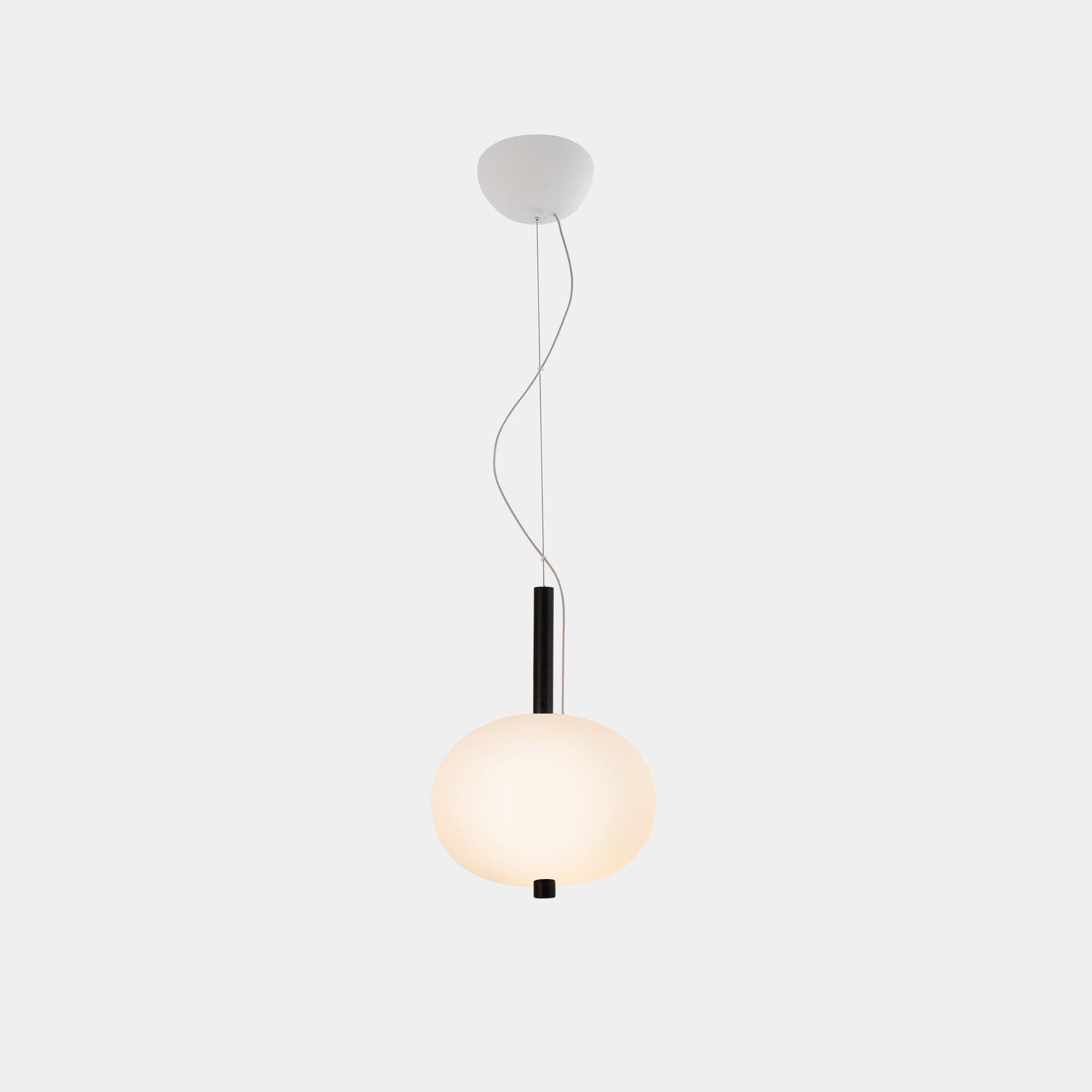 Luna LED Glass Pendant - Small in Ash gallery detail image