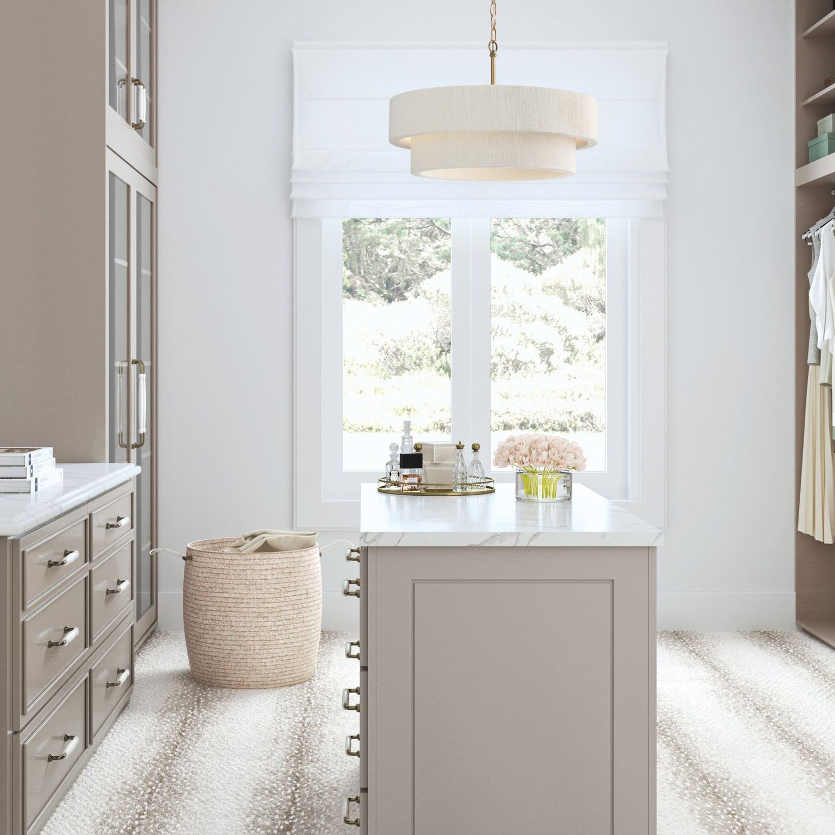 Timmering 4 Light Pendant - Large in Matte Brass gallery detail image